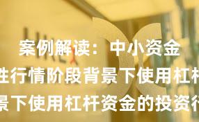 案例解读：中小资金在结构性行情阶段背景下使用杠杆资金的投资行